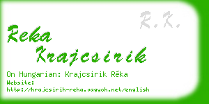 reka krajcsirik business card